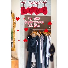 Mıgnatıs Love Yazısı 14 Şubat Sevgililer Gününüz Kutlu Olsun Cam Vitrin Oda Stickerı 70CM