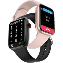 Shopteknoloji Watch 7  Akıllı Saat Siyah&Pembe Sevgili Kombini  Bluetooth Türkçe Menü (Ios ve Android Uyumlu)