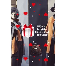 Mıgnatıs Kalp Kutusu 14 Şubat Sevgililer Gününe Özel Sürpriz Hediyeler Vitrin Dükkan Cam Stickerı 70 cm