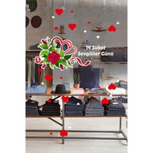 Mıgnatıs Çiçekçilere Özel Sevgililer Gününe Özel Güller Cam Vitrin Dükkan Oda Stickerı 70 cm