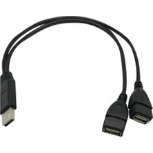 Flameer USB 1 Erkek 2 Kadın Veri Şarjı Uzatma Y Splitter Dönüştürücü Kablosu (Yurt Dışından)