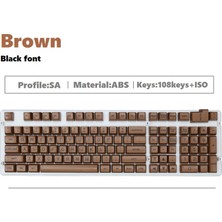 Flameer Sa Profil 108 Anahtarlar Mekanik Klavye Kahverengi Siyah Harfler Için Keycaps Set (Yurt Dışından)