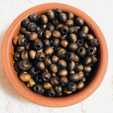 Flea Market 8mm Kahverengi Ahşap Boncuk - Takı Boncuğu - 200 Adet