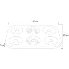 Puluz 3 Çiçek Tipi Donut Kurabiye Kalıbı 6 Bardak Kek Kalıbı Metalik Renk (Yurt Dışından)