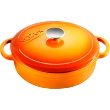 Voeux Amusant Sığ Döküm Tencere 28 cm Turuncu