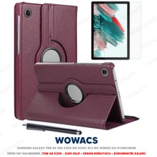 wowacs Samsung Galaxy Tab A8 10.5 SM-X200 SM-X205 Birebir Uyumlu Dönebilen Kılıf + Ekran Koruyucu + Kalem