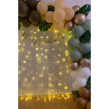 Trend Hediye Sepeti Krom Gold - Karamel - Çikolata - Sütlü Kahve - Küf Yeşili - Beyaz Balon 50 Adet ve 5 M Balon Zinciri