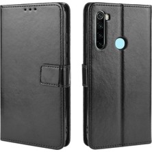 Dacare Xiaomi Redmi Note 8t Için Çizilmeye Dayanıklı Pu Deri Manyetik Kapaklı Telefon Kılıfı - Siyah (Yurt Dışından)