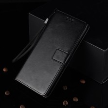 Dacare Xiaomi Redmi Note 8t Için Çizilmeye Dayanıklı Pu Deri Manyetik Kapaklı Telefon Kılıfı - Siyah (Yurt Dışından)