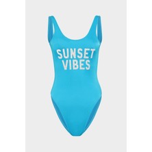 Açelya Okcu Sunset Vibes Sloganlı Push Up Mayo