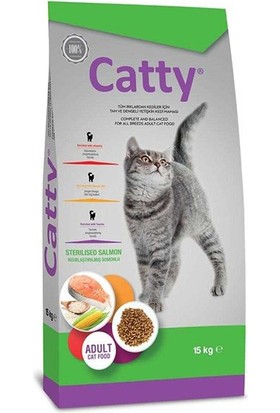 Catty Adult Sterilised Somonlu Kısırlaştırılmış Yetişkin Kedi Maması 15 kg
