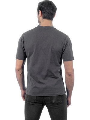 V Yaka Tişört, Koyu Gri -113E232- T-shirt, Tshirt, Kısa Kollu