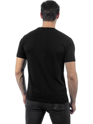 Sıfır Yaka Tişört, Siyah -112E450- Bisiklet Yaka Tshirt, T-shirt