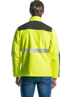 Şensel, Reflektörlü Softshell Mont, Sarı -91E2666- Su İtici