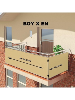 Altın Pamuk Balkon Demiri Perdesi Korkuluk Perdesi Beyaz Her Ölçüde Boy x En Metal Halkalı