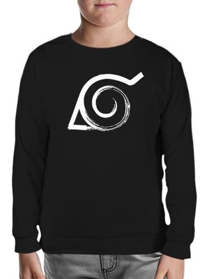 Naruto - Logo Siyah Çocuk Sweatshirt