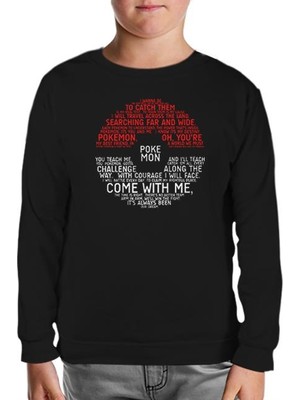 Pokemon Siyah Çocuk Sweatshirt
