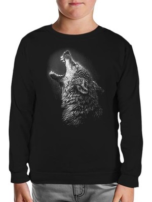 Lord T-Shirt Göktürk Kurt Siyah Çocuk Sweatshirt