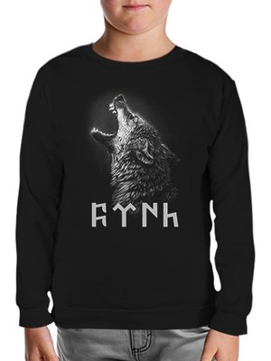 Türk Kurt Siyah Çocuk Sweatshirt