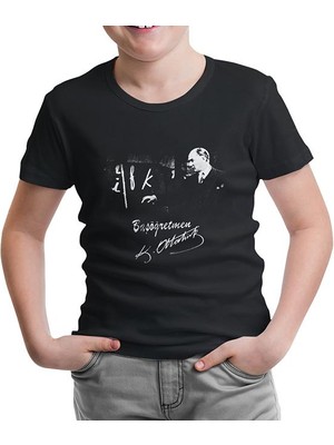Başöğretmen Atatürk - Öğretmenler Günü Siyah Çocuk Tshirt