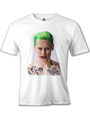 Suicide Squad - Joker Damaged Beyaz Erkek Tshirt