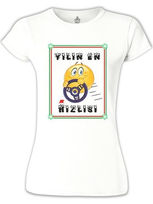 Yılın En Hızlısı Beyaz Bayan Tshirt
