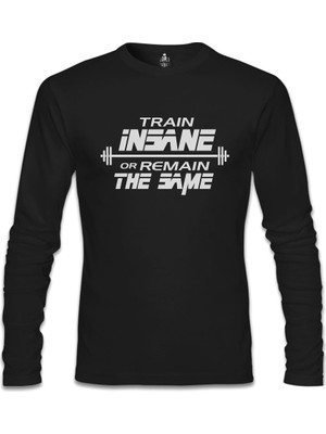 Bodybuilding - Train Insane Siyah Erkek Sweatshirt