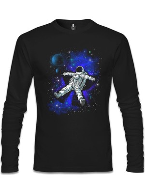 Dreams In Space Siyah Erkek Sweatshirt