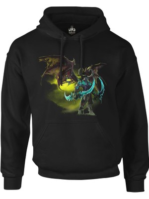 World Of Warcraft - Illidan Stormrage Siyah Erkek Fermuarsız Kapşonlu