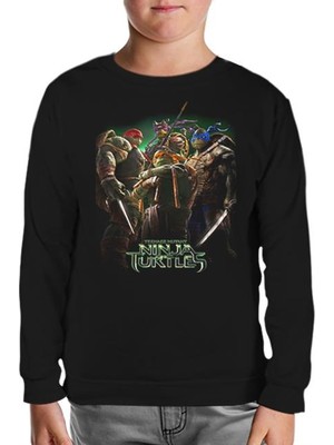 Ninja Turtles Siyah Çocuk Sweatshirt