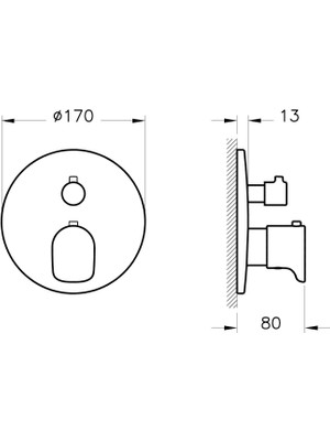 Artema Root Round A4269426 Ankastre Termostatik Banyo Bataryası, Sıva Üstü Grubu, Bakır