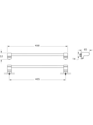 VitrA Base 700 A44070 Uzun Havluluk, Krom