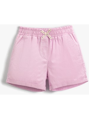 Koton Kız Çocuk Basic Fiyonklu Şort Pamuklu