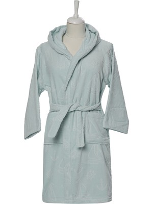 Özdilek Boy Marine Kapüşonlu Kadife Çocuk Bornozu 11/12 Yaş