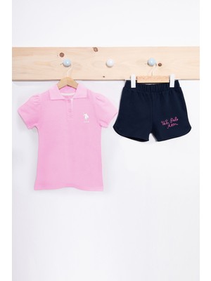 U.S. Polo Assn. Classic Pembe Kız Bebek Yakalı Takım