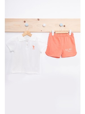 U.S. Polo Assn. Krem Kız Bebek Takım Kolsuz %100 Pamuklu Rahat ve Şık Tasarım