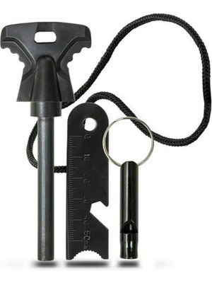 Epazzar 2 Adet Kamp Çakmağı Ateş Yakma Magnezyum Çakmaktaşı Kit + Düdük