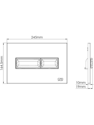Gpd Gömme Rezervuar Butonu Kare Gri BTN05