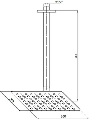 Gpd Ankastre Duş Başlığı Kare Slim Metal 20X20 cm Altın ADS17-A