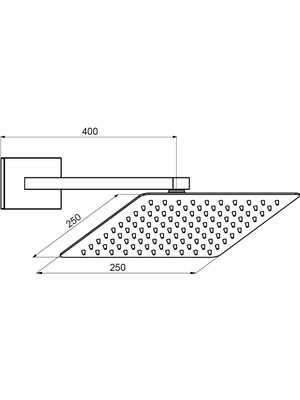 Gpd Ankastre Duş Başlığı Kare Slim Metal 25X25 cm Altın ADS29-A
