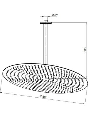 Gpd Ankastre Duş Başlığı Oval Slim Metal Ø50 cm ADS26