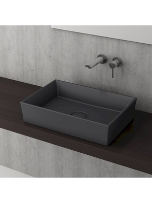 Bocchı Vessel Dikdörtgen Lavabo 56X38 cm -F700:F701MAT Kahve
