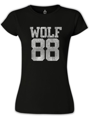 Lord T-Shirt LordT-Shirt T-Shirt Exo - Wolf 88 Siyah Bayan Tshirt