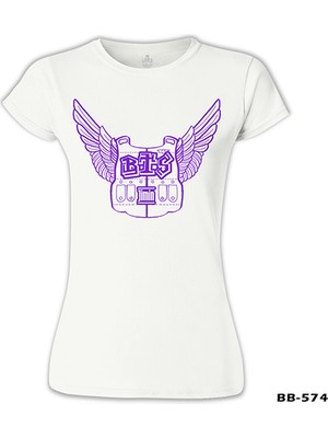 Lord T-Shirt LordT-Shirt Bts - Jimin Wings Beyaz Bayan Tshirt