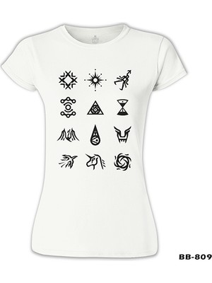 Lord T-Shirt LordT-Shirt Exo - Signs Beyaz Bayan Tshirt