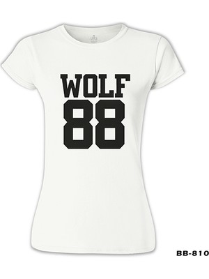 Lord T-Shirt LordT-Shirt Exo - Wolf 88 Beyaz Bayan Tshirt