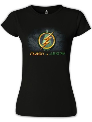 Lord T-Shirt LordT-Shirt Flash Vs Arrow Siyah Bayan Tshirt