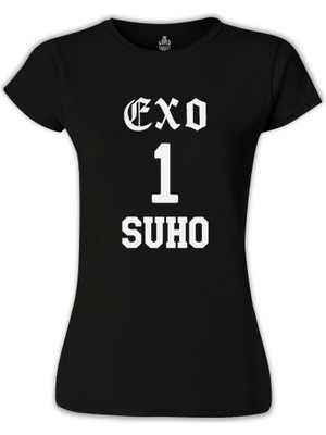 Lord T-Shirt LordT-Shirt Exo - Suho Siyah Bayan Tshirt
