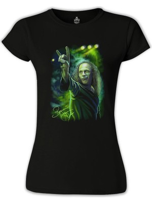 Lord T-Shirt LordT-Shirt Ronnie James Dio Siyah Bayan Tshirt