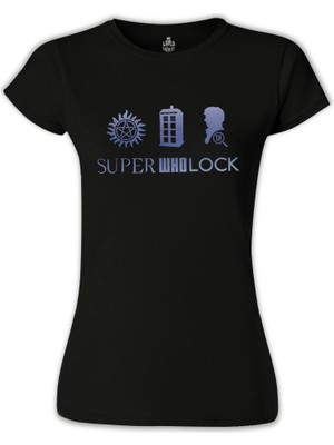 Lord T-Shirt LordT-Shirt Super Who Lock Siyah Bayan Tshirt